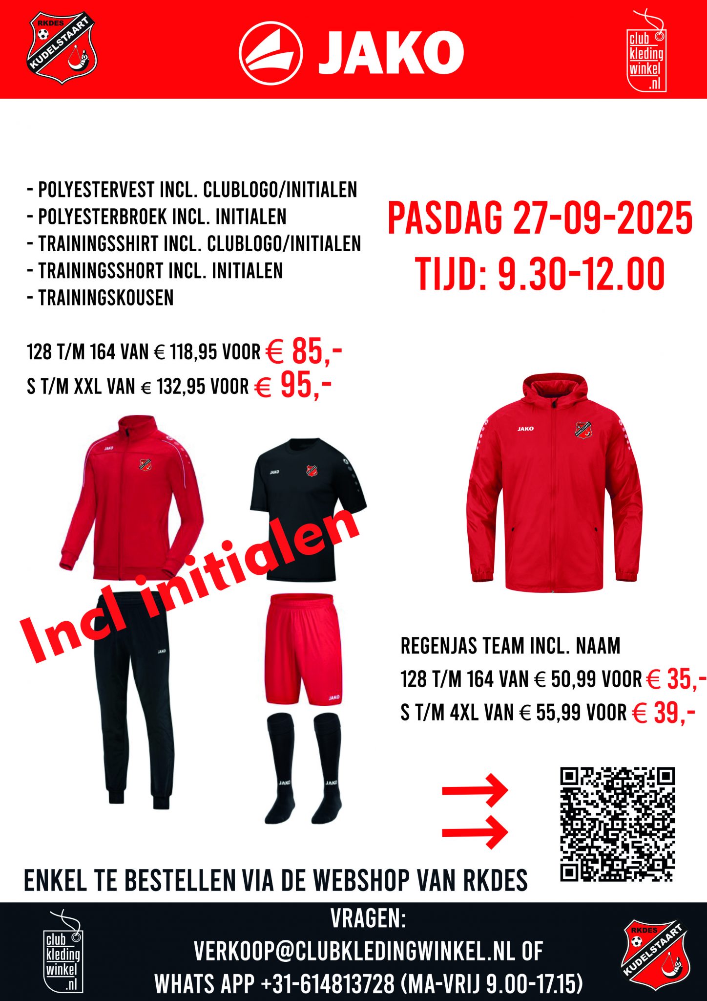 Aanbiedingen clubkledingwinkel en pasdag