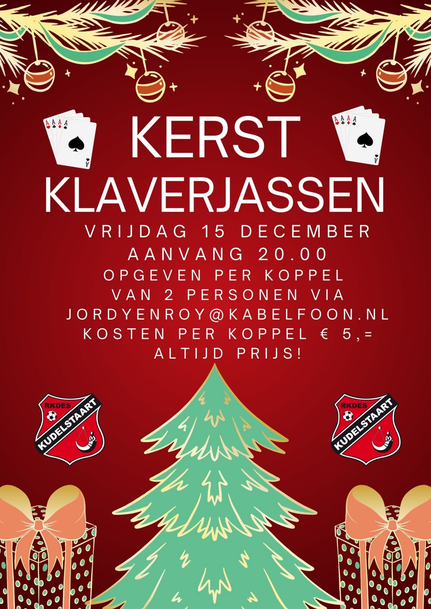 Opgeven kerstklaverjassen 15 december