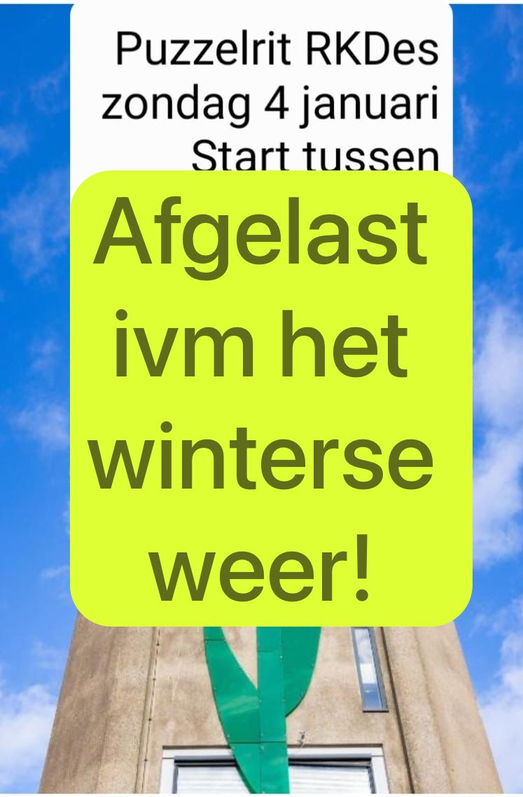 Puzzelrit afgelast ivm winterse weer!