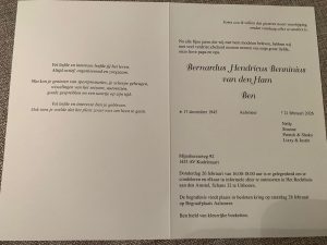 Ben van den Ham overleden