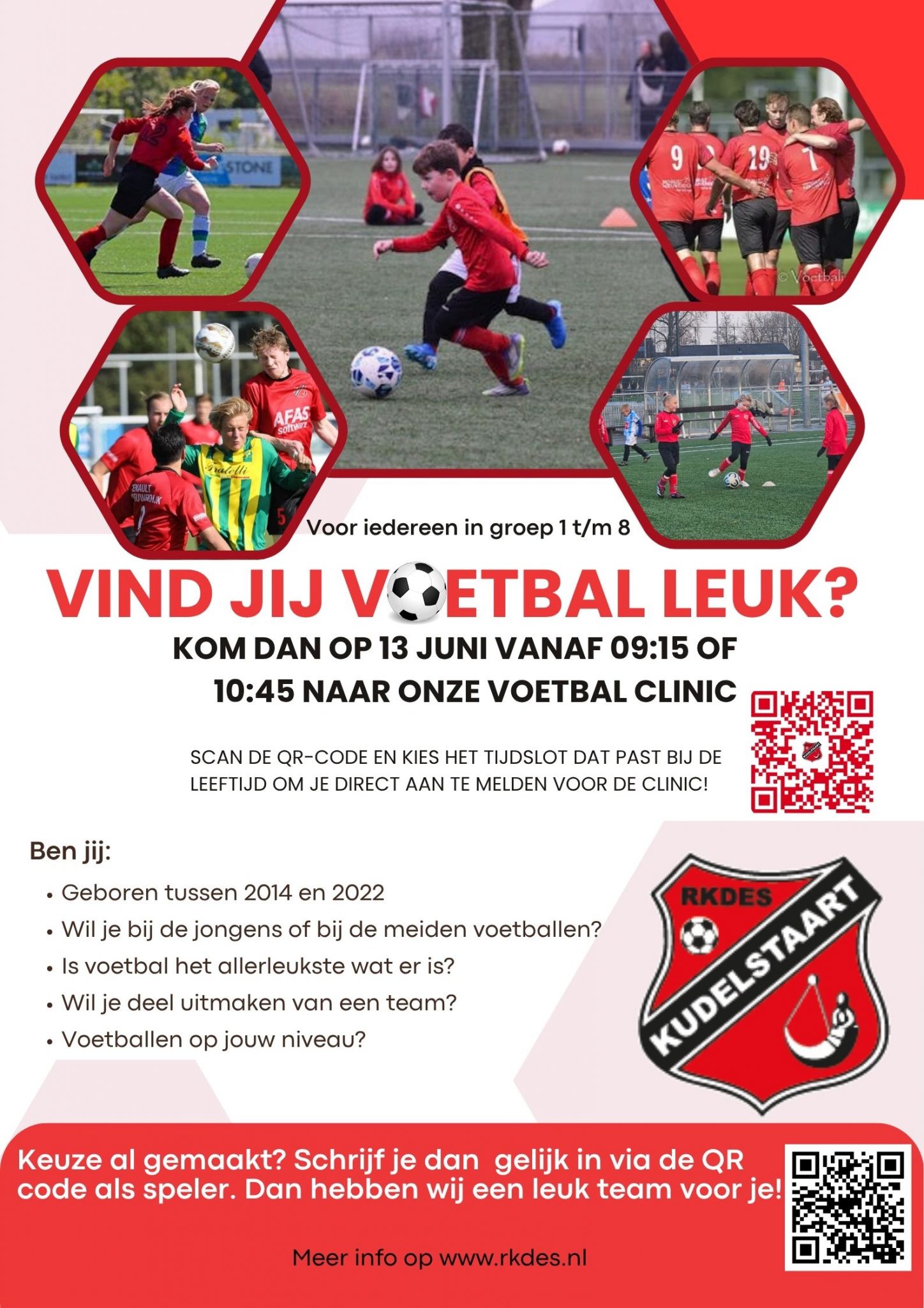 13 juni Voetbalclinic groep 1 tm 8